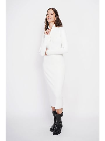 ASSUILI Sukienka dzianinowa w kolorze białym