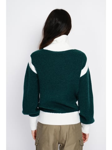 ASSUILI Vest donkergroen/wit