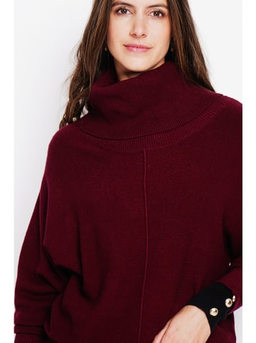 ASSUILI Sweter w kolorze bordowym