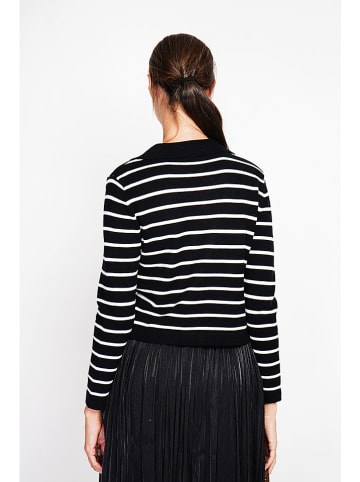 ASSUILI Cardigan in Schwarz/ Weiß