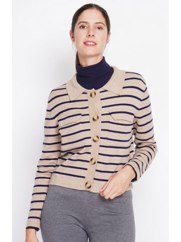 ASSUILI Kardigan w kolorze jasnobrązowo-granatowym