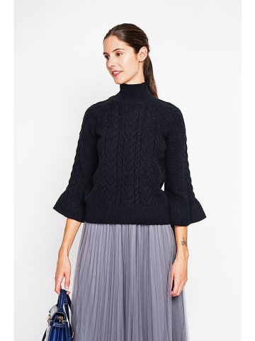 ASSUILI Sweter w kolorze czarnym