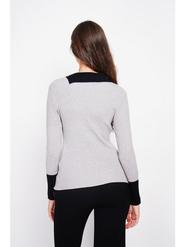 ASSUILI Sweter w kolorze szaro-czarnym