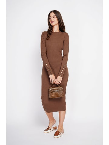 ASSUILI Strickkleid in Braun