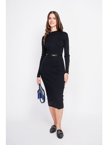 ASSUILI Strickkleid in Schwarz