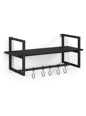 Lifa Living Wandgarderobe "Victor" in Schwarz - (B)70 x (H)29 x (T)28 cm