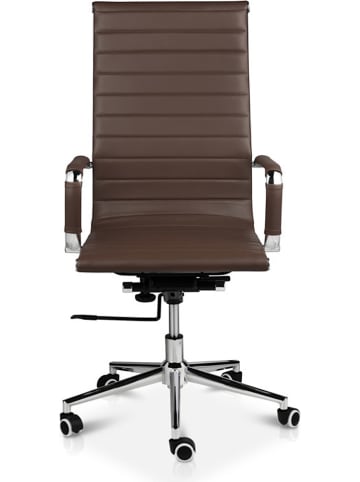 Lifa Living Krzesło biurowe "Brisbane" w kolorze brązowym - 55 x 115 x 47 cm