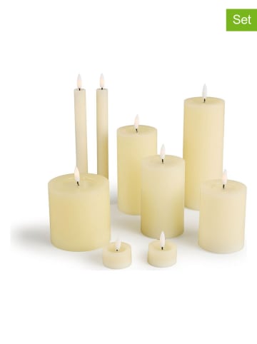 Lifa Living 9er-Set: LED-Kerzen in Creme