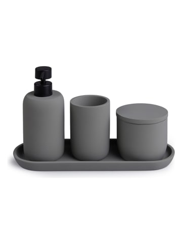 Lifa Living 4-delige badkameraccessoireset "Luxe" grijs