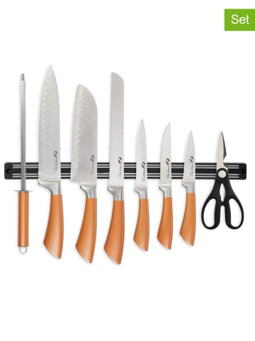 Lifa Living 8-delige messenset zilverkleurig/roségoudkleurig