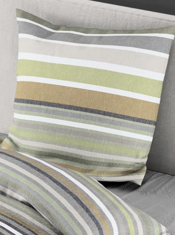 Bierbaum Biber-Bettwäsche-Set in Grau/ Grün