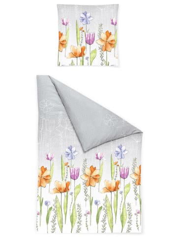 Bierbaum Komplet pościeli w kolorze jasnoszaro-pomarańczowo-fioletowym z kory