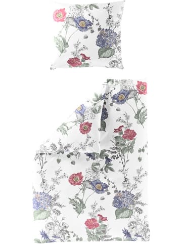 Bierbaum Seersucker-Bettwäsche-Set in Weiß/ Bunt