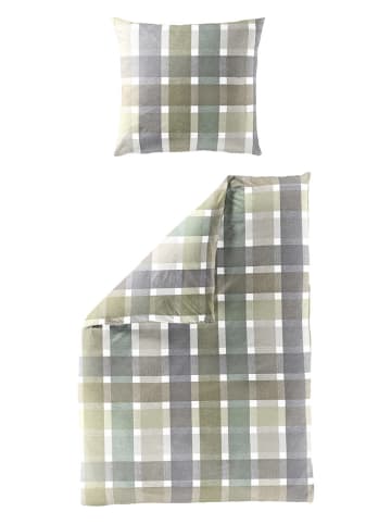Bierbaum Komplet pościeli w kolorze zielono-szarym z kory