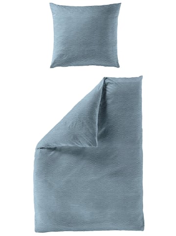 Bierbaum Seersucker-Bettwäsche in Blau