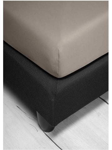 Bierbaum Jersey-Spannbettlaken in Braun