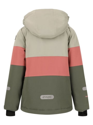 Zigzag Kurtka narciarska "Taylora" w kolorze jasnoróżowo-oliwkowym