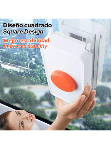 Joybos Magnetischer Glasreiniger in Weiß/ Grau