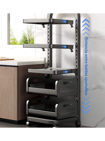 Joybos Regał w kolorze czarnym na kółkach - 35 x 105 x 29 cm