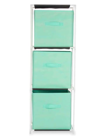 Joybos Staande kast wit/mintgroen - (B)35 x (H)102 x (D)35 cm