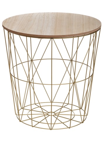 Joybos Bijzettafel beige/goudkleurig - (H)41 x Ø 40 cm