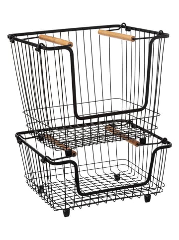 Joybos Aufbewahrungskorb in Schwarz - (B)26,2 x (H)33,5 x (T)15,7 cm