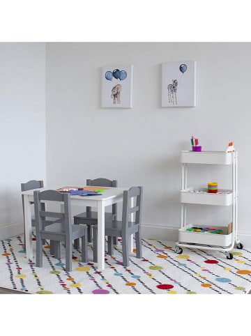 Joybos Regał w kolorze białym na kółkach - 46 x 76 x 33 cm