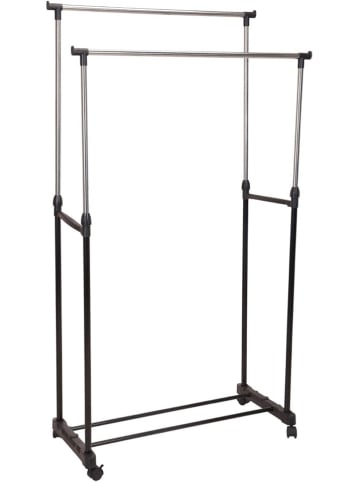 Joybos Kleiderständer in Schwarz/ Silber - (B)80 x (H)160 x (T)42 cm