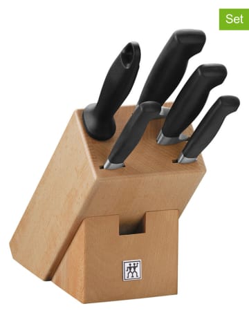 Zwilling 6-delig messenblokset "Four Star" lichtbruin/zwart