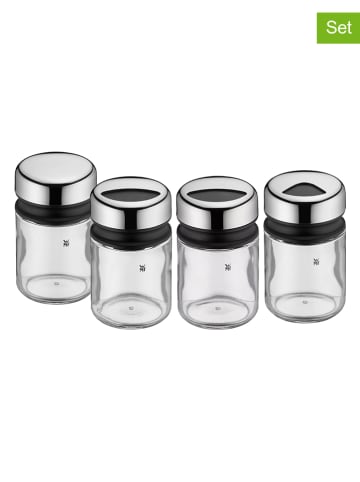 WMF 4er-Set: Gewürzgläser "Depot" in Silber/ Transparent - (H)9,5 cm