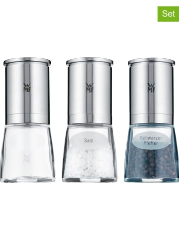 WMF 3er-Set: Edelstahl-Gewürzmühlen "De Luxe" - (H)14 x Ø 6 cm