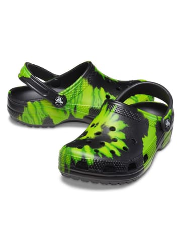 Crocs Chodaki "Classic Tie Dye" w kolorze czarno-zielonym