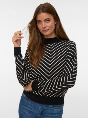 Vero Moda Pullover in Schwarz/ Creme