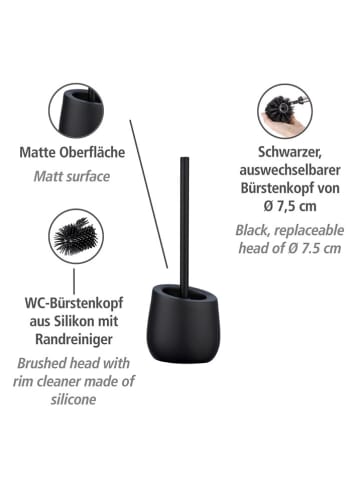 Wenko Toiletborstelgarnituur "Badi" zwart - (H)38 cm