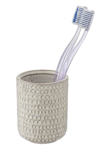 Wenko 2-delige set: tandenborstelbekers ''Pergole'' beige - (H)9,5 x Ø 7,5 cm