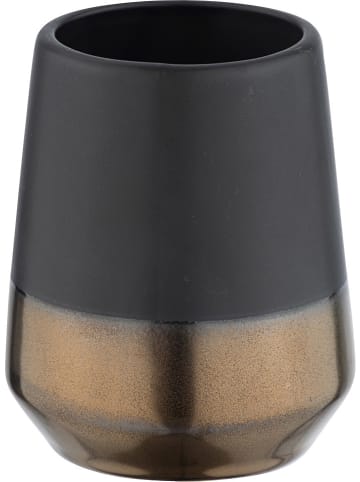 Wenko 2-delige set: tandenborstelbekers "Brandol" zwart - (H)10 x Ø 8 cm