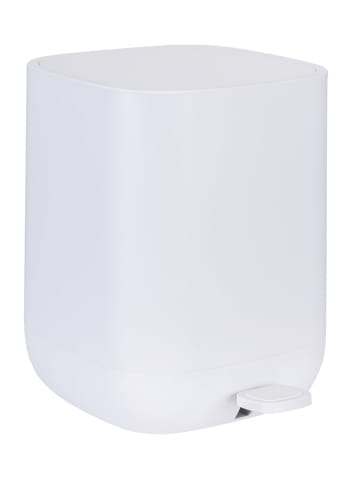 Wenko Treteimer "Davos" in Weiß - 6,5 l