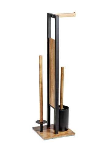 Wenko Toiletborstelgarnituur lichtbruin/zwart - (B)18 x (H)70 x (D)23 cm