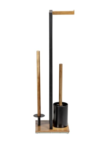 Wenko WC-Garnitur in Hellbraun/ Schwarz - (B)18 x (H)70 x (T)23 cm