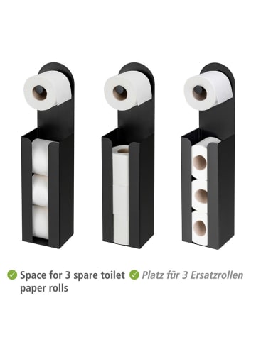 Wenko Toiletrolhouder zwart - (B)12 x (H)54 x (D)11 cm