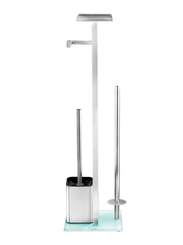 Wenko Zestaw WC "Debar" w kolorze srebrnym - wys. 70,5 cm