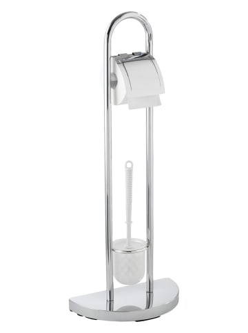 Wenko Toiletborstelgarnituur "Exclusive" zilverkleurig - (B)33 x (H)84 x (D)18 cm