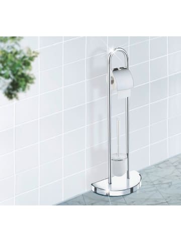 Wenko Toiletborstelgarnituur "Exclusive" zilverkleurig - (B)33 x (H)84 x (D)18 cm