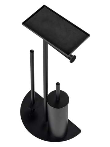 Wenko Toiletborstelgarnituur "Cosenza" zwart - (B)32,5 x (H)72 x (D)17,5 cm