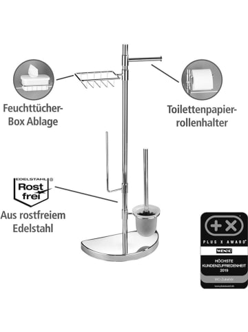 Wenko Toiletborstelgarnituur zilverkleurig - (B)34 x (H)84,5 x (D)18 cm