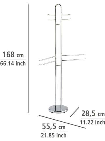 Wenko Handdoekhouder zilverkleurig - (B)55,5 x (H)168 x (D)28,5 cm