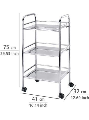 Wenko Trolley zilverkleurig - (B)41 x (H)75 x (D)32 cm