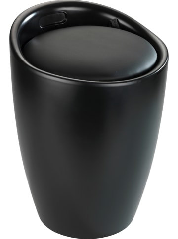 Wenko Wäschehocker "Candy" in Schwarz - (H)50,5 cm
