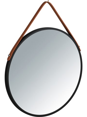 Wenko Lustro ścienne "Borrone" w kolorze czarnym  - Ø 40 cm