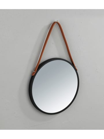Wenko Wandspiegel "Borrone" in Schwarz - Ø 40 cm
